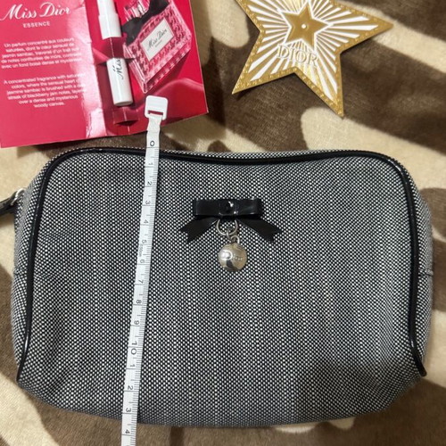 Dior fabric toiletry bag used, black and grey