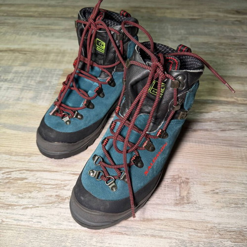 Salomon Super Mountain hiking boots, blue suede leather, US 5.5 EU 36 2/3