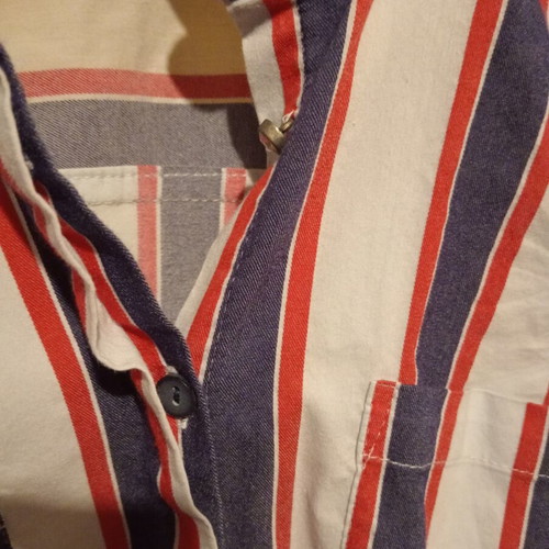 Next sleeveless striped blouse like new, UK 10, blue and red