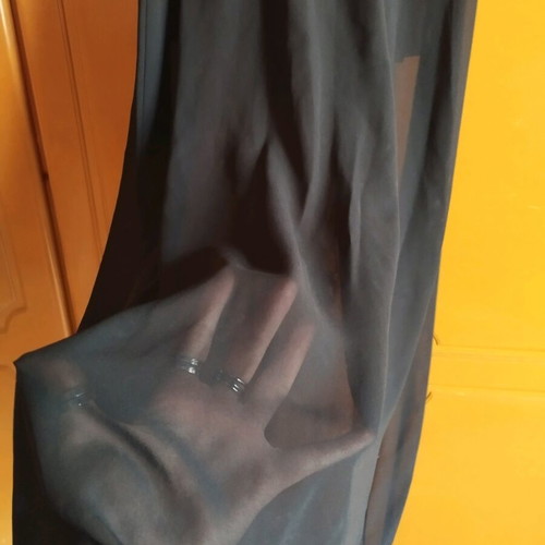 Long strapless dress with transparency and lining like new, black and green