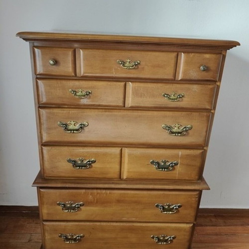 Chest of drawers with 6 drawers, wood