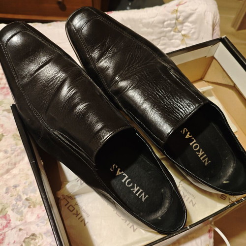 Nikolas men's leather loafers black size 43 like new