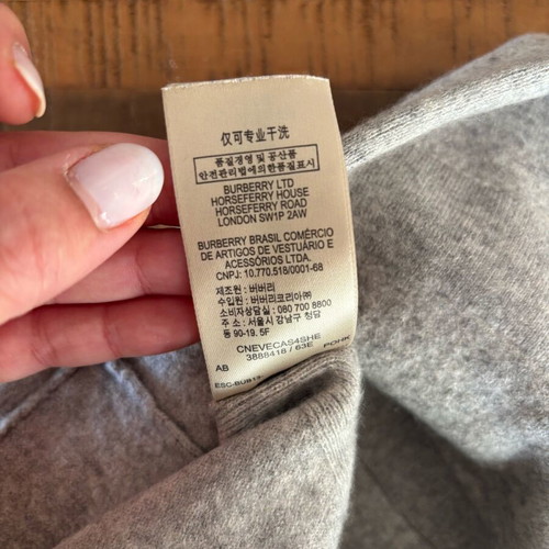 Burberry sweatshirt used, cashmere-cotton, gray-beige XS