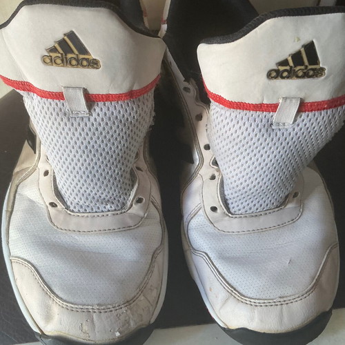 Adidas men's trainers used, size 45, white casual shoes