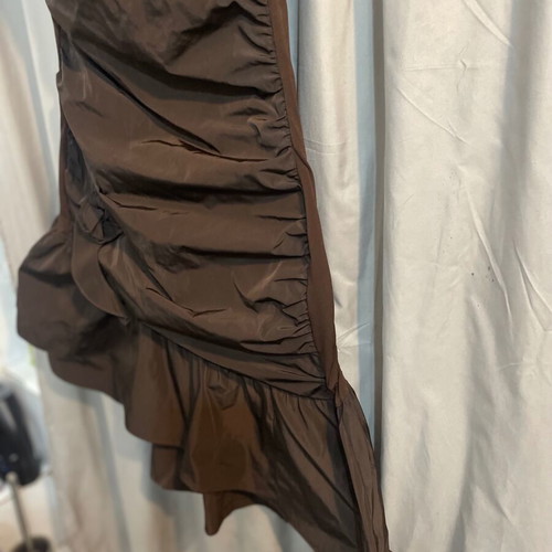 Asymmetric dark brown dress made in Italy small like new