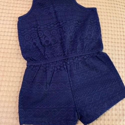 H&M Girls' Playsuit with Lace Blue New Size 98-104