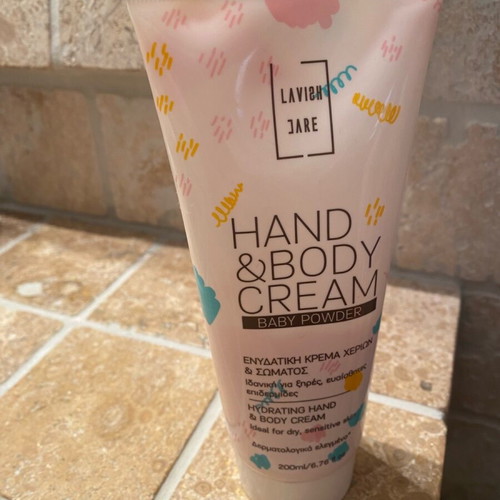 Hand and Body Cream used with baby powder scent Lavish