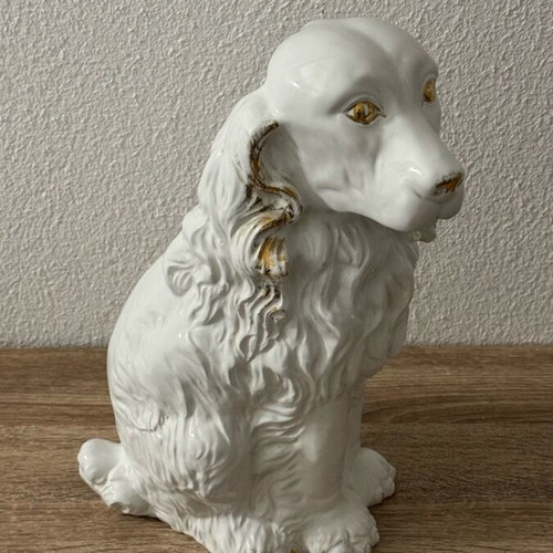 Vintage porcelain dog used, large 29-30 cm