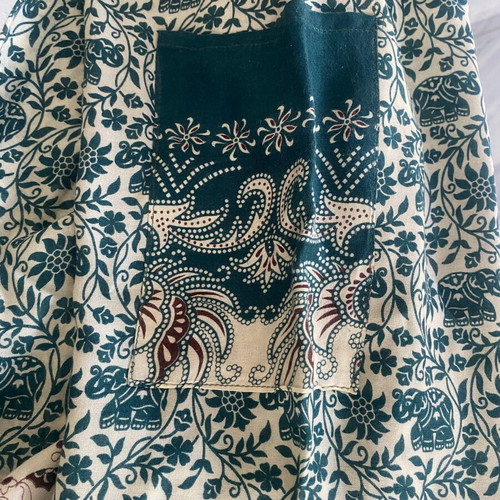 Salvari hippie shop rayon, like new, one size, white and green