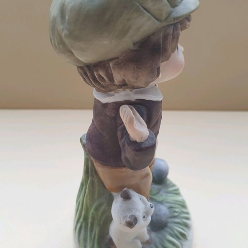 Capodimonte figurine boy with puppy like new
