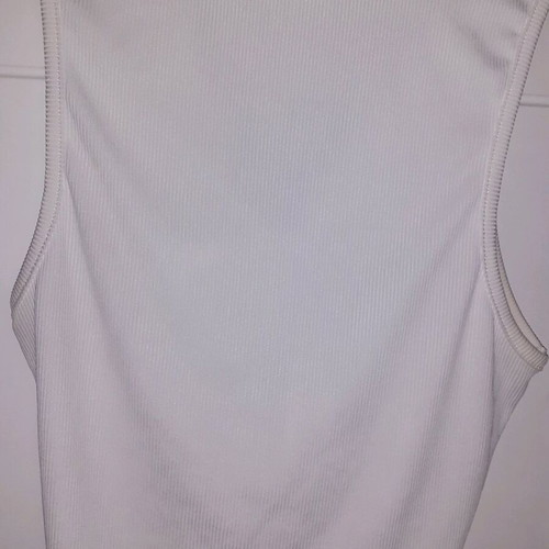 Shein crop top like new, white with collar and drawstring
