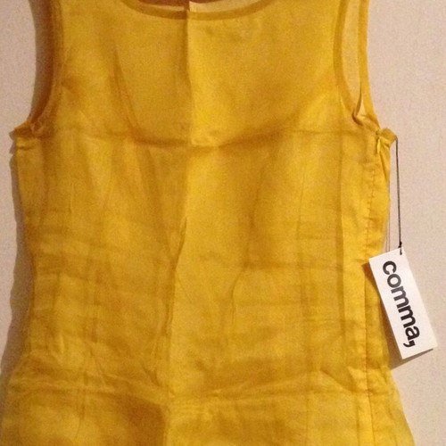 Comma dress 100% silk new, yellow, size 38
