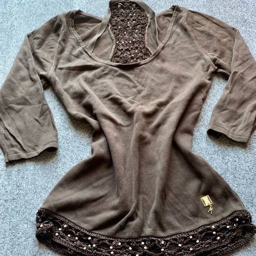 Guess by Marciano blouse brown like new, 3/4 sleeve, sizes S and M