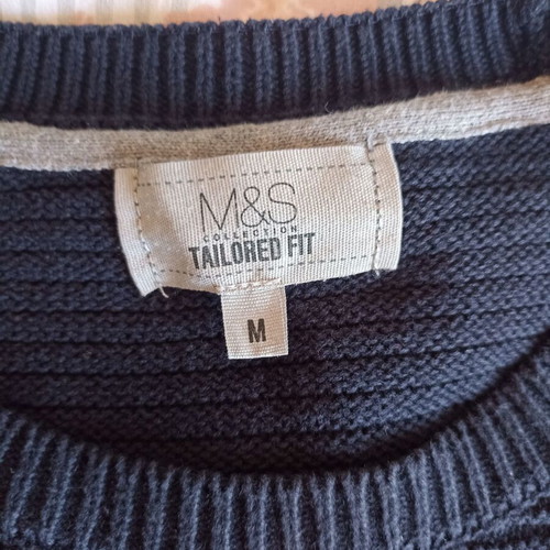 Marks & Spencer Tailored Fit sweater medium, 100% cotton, navy blue, like new