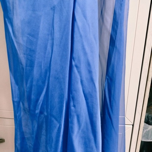Long dress used, blue, size 46 with slit and scarf