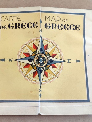 Map of Greece used 1936-1939, tourist lithographic edition