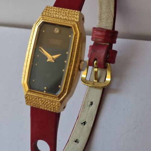 Orient women's watch used, black dial, gold case