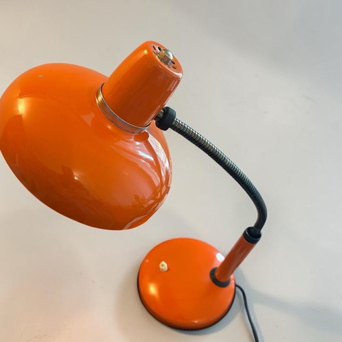 Vintage table lamp 58 cm 1970s space age orange used, collectible design