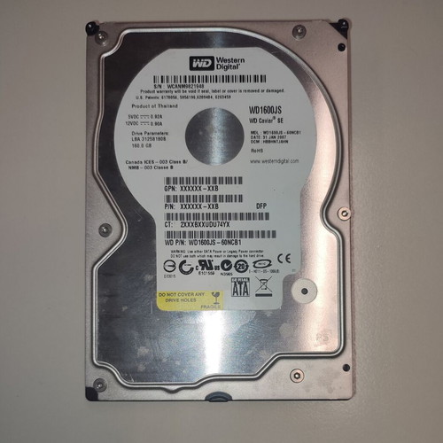 Western Digital 160GB SATA used hard drive (2 pieces)
