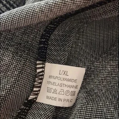 Gray checked leggings pants new, size L-XL