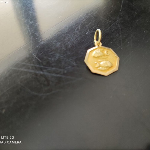 Pisces zodiac gold 14K new 1.5gr