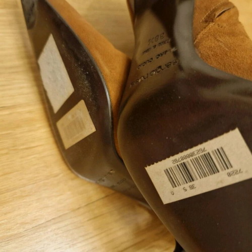 Sergio Rossi suede ankle boots, tan, size 38.5