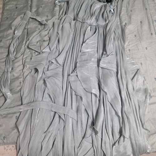 Mint green dress with belt, size L / 40 / 12