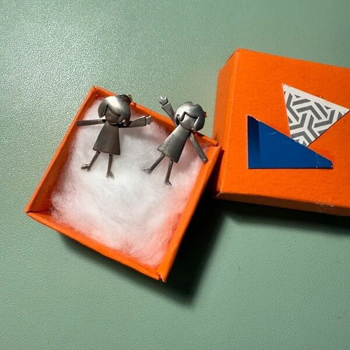 Handmade Silver 925 Earrings Acme Art like new