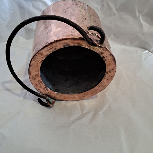 Copper vessel handmade 1930s used, 2 liters capacity