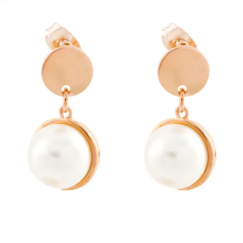 Loisir Rose-Gold Earrings with Pearl Like New