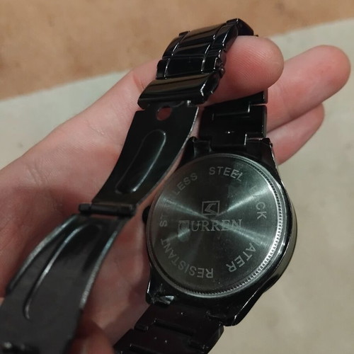 Curren men's watch black used with sporty classic design