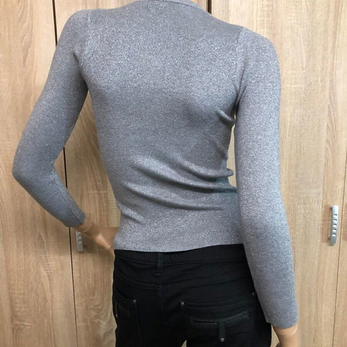Winter sweater with lurex gray new, size S