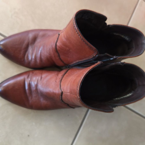 Tamaris ankle boots used, size 36, brown and orange