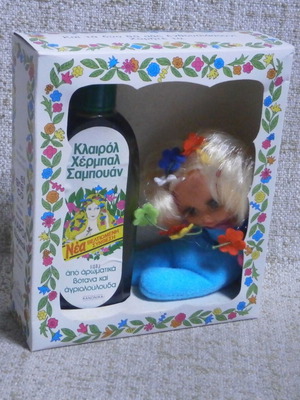 Clairol Herbal Shampoo 100ml and El Greco Blue Bean-Doll new with box