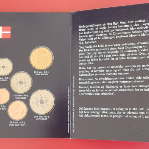Set of 6 uncirculated Denmark 2000 coins in sealed blister new
