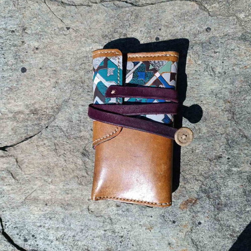 Leather smoking case handmade like new, arabesque model