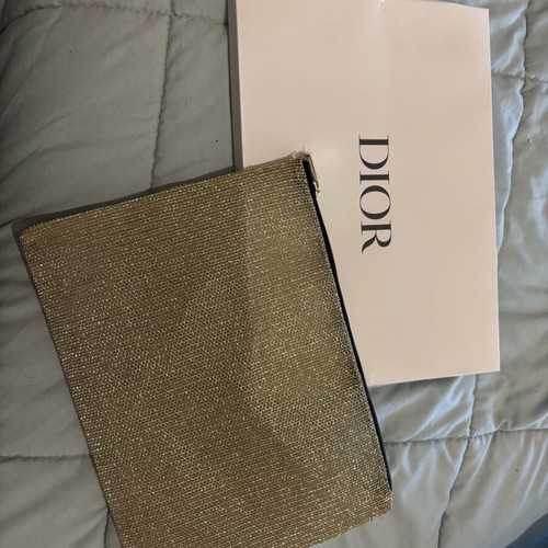 Large Dior toiletry bag new, gold