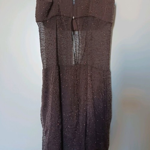 Kathy Heyndels Small dress like new, elephant color with shiny polka dots