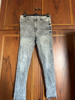 Bershka elastic denim pants like new, gray with special cut