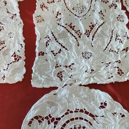 Cutwork Table Linens handmade, 5 pieces, like new, 50 years old