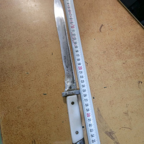 Collector's bayonet knife used, 38 cm with white handle