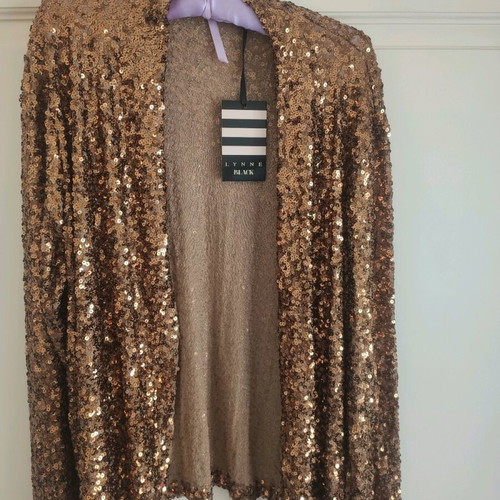 Lynne kimono with sequins new, copper gold, size S