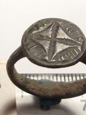 Antique Revival Bronze Ring with Cross used