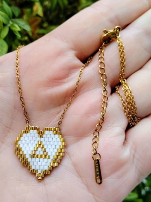 Steel handmade heart necklace with monogram made-to-order