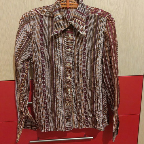 Women's thin shirt size S, like new, brown and orange