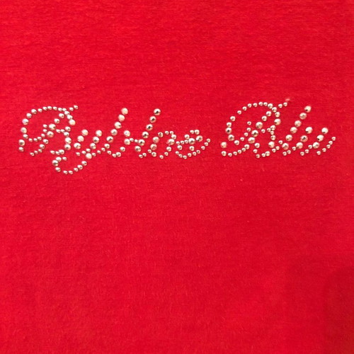 Byblos Sleeveless Red T-Shirt Like New With Rhinestone Logo