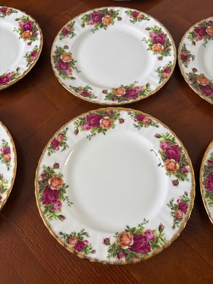 Πιάτα σαλάτας Royal Albert old country roses σε άριστη vintage κατάσταση, 6 τεμάχια