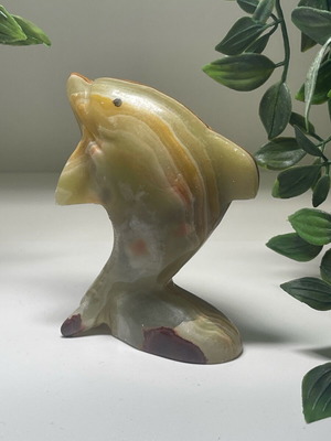 Decorative dolphin made of onyx like new
