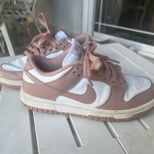 Nike Dunk Low White and Dusty Pink sneakers like new, size 35.5