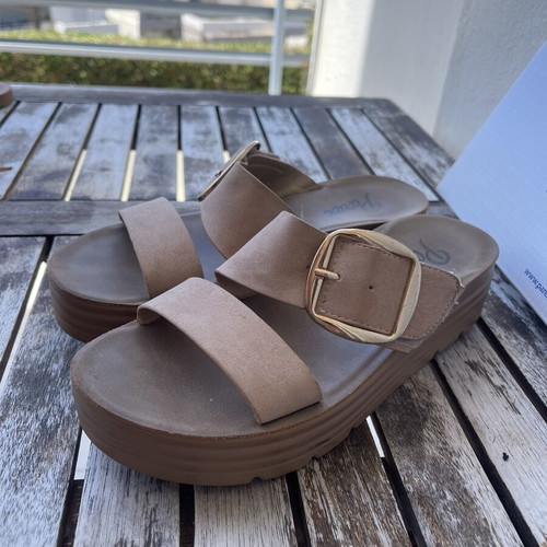 Parex platform sandals used, nude color, size 37